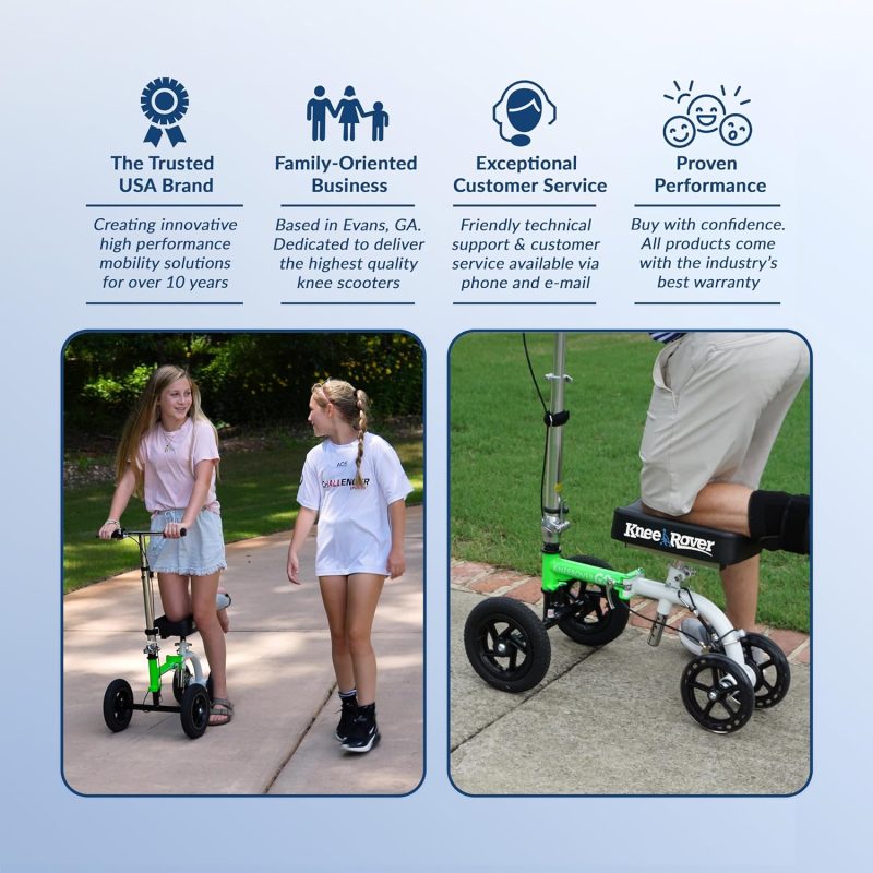 Hybrid �C Most Compact All Terrain Knee Scooter for Adults for Foot Surgery Heavy Duty Knee Walker for Broken Ankle Foot Injuries Recovery Leg Scooter Best Knee Crutch Alternative (Green) - 图片 3