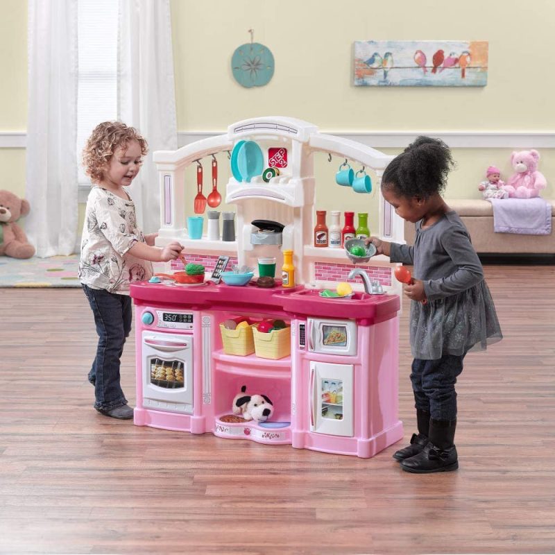 Step2 Fun with Friends Kitchen Playset for Kids with Lights, Sounds, and Pretend Appliances – Pink - Image 5