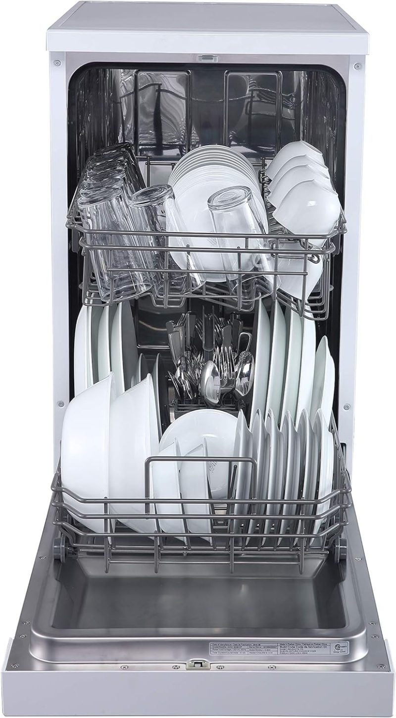 Portable Dishwasher, 18in Wide, 8 Place Settings Capacity, White - Image 4