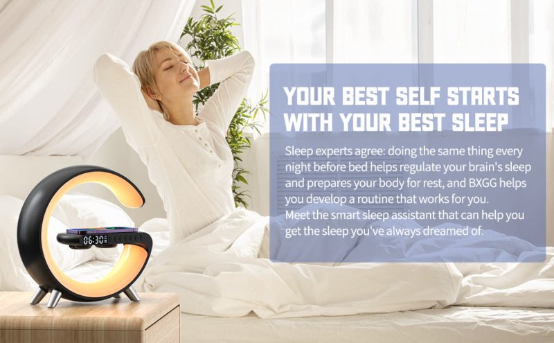 4 in 1 Atmosphere New Intelligent LED Wireless I Phone Charger Sleep Assist Music Night Lamp - Image 8