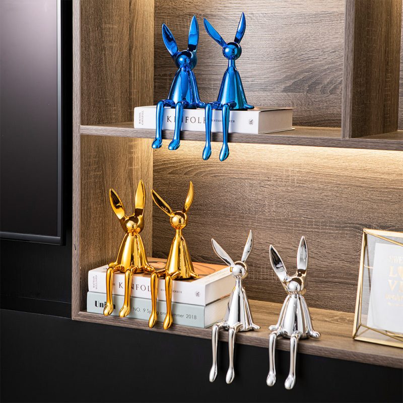 Abstract Bookshelf Rabbit Decor - Image 3