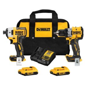 20V MAX LithiumIon Brushless Cordless 2Tool Combo Kit with 12 DrillDriver and 14 3Speed Impact Driver 2.0 Ah - MadeInUSA