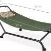 Best Choice Products Outdoor Hammock Bed with Stand for Patio, Backyard, Garden, Poolside w/Weather-Resistant Polyester, 500LB Weight Capacity, Pillow, Storage Pockets - Red - Image 13