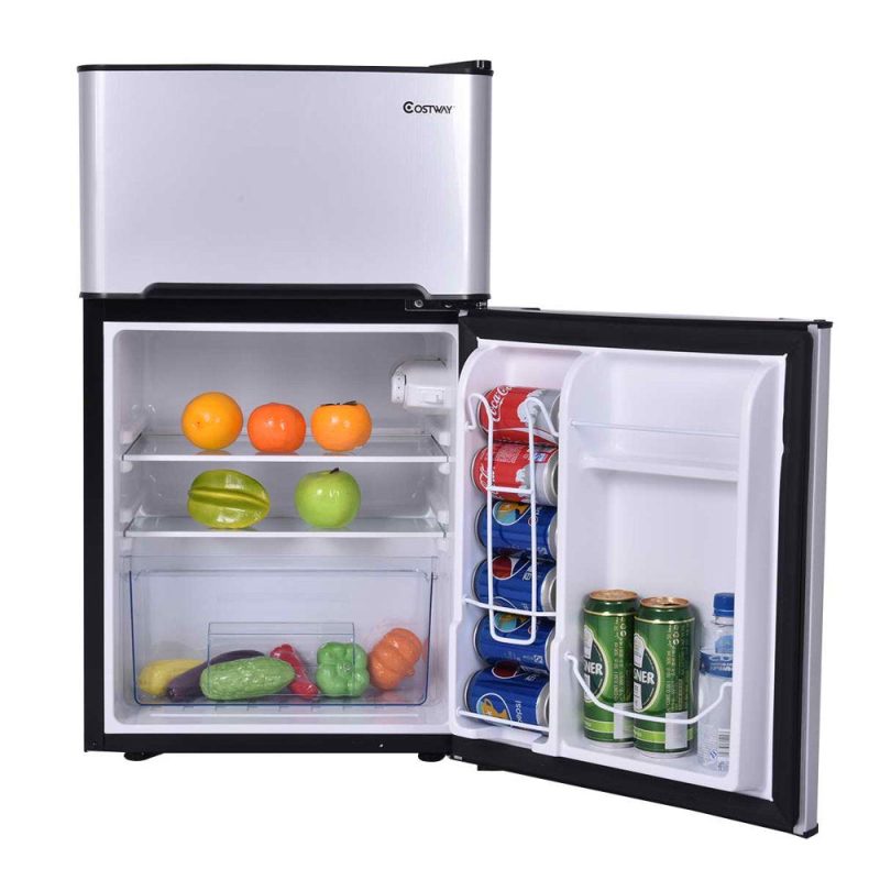 Costway Refrigerator Small Freezer Cooler Fridge Compact 3.2 Cu Ft. Unit - Image 5