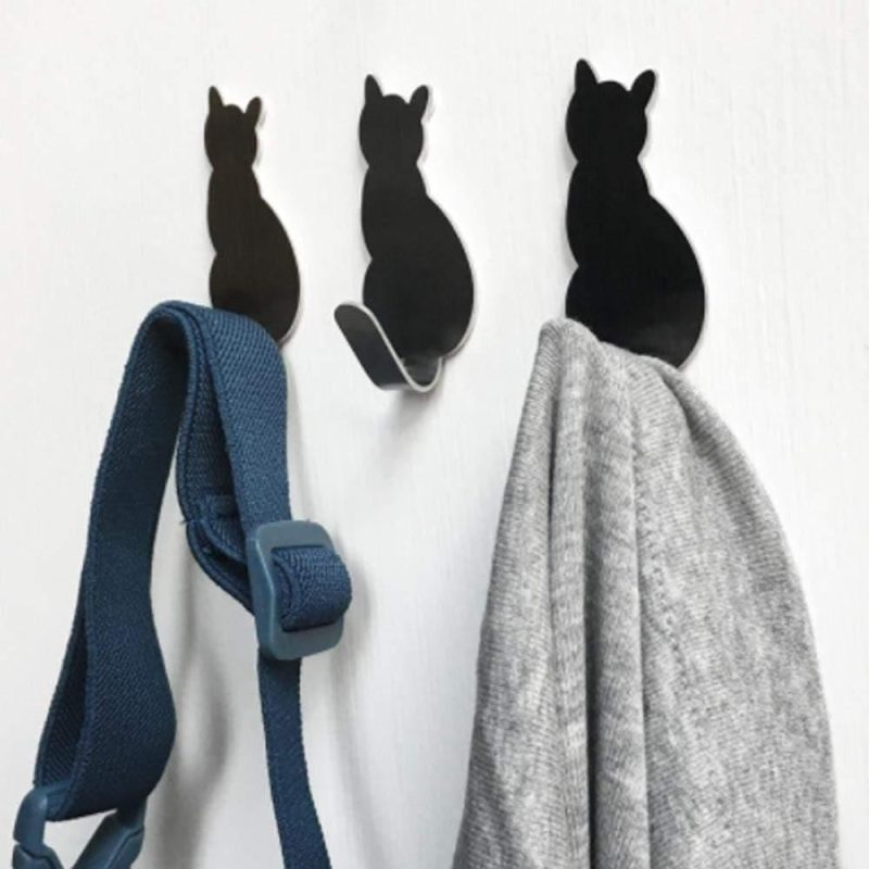 2-Piece Self-Adhesive Kitty Wall Hooks - Image 2