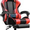 GTPLAYER Gaming Chair, Computer Chair with Footrest and Lumbar Support, Height Adjustable Game Chair with 360  -Swivel Seat and Headrest and for Office or Gaming (White) - Image 2