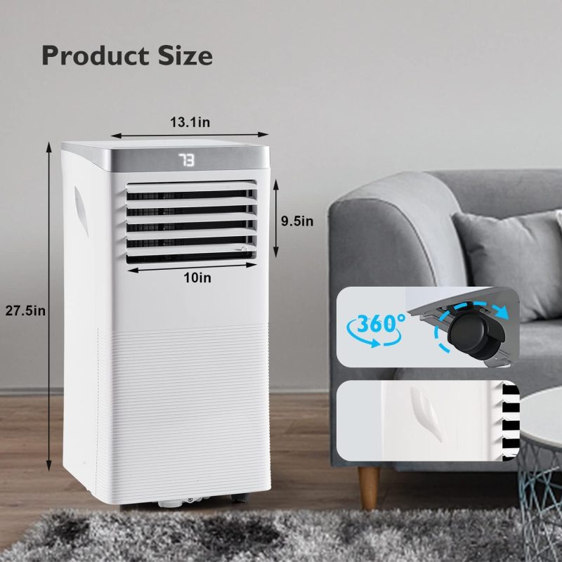 Portable Air Conditioner Cools up to 300 Sq.ft, 4-IN-1 Portable AC Unit with Cooling, Dehumidifier, Fan, 24H Timer (Window Venting Kit Included) - Image 17