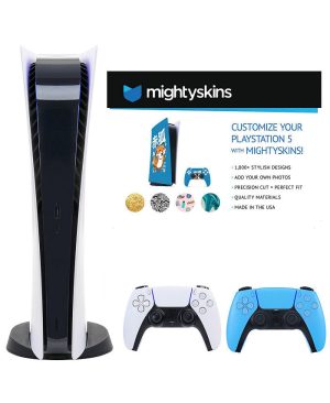 PlayStation PS5 Digital Console with Extra Blue Dualsense Controller and Skins Voucher