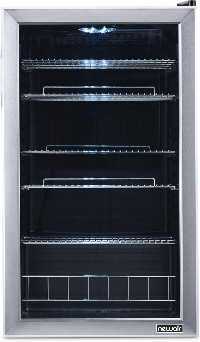 Beverage Refrigerator Cooler | 126 Cans Free Standing with Right Hinge Glass Door | Mini Fridge Beverage Organizer Perfect For Beer, Wine, Soda, And Cooler Drinks - Image 42