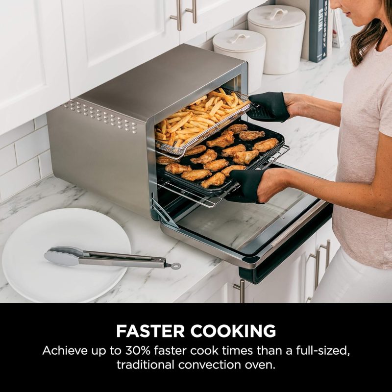 10-in-1 Smart Air Fry Digital Countertop Convection Toaster Oven with Thermometer XL Capacity and a Stainless Steel Finish - Image 3
