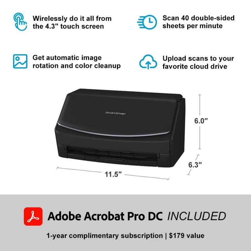 ScanSnap Wireless or USB High-Speed Cloud Enabled Document, Photo & Receipt Scanner - Image 3