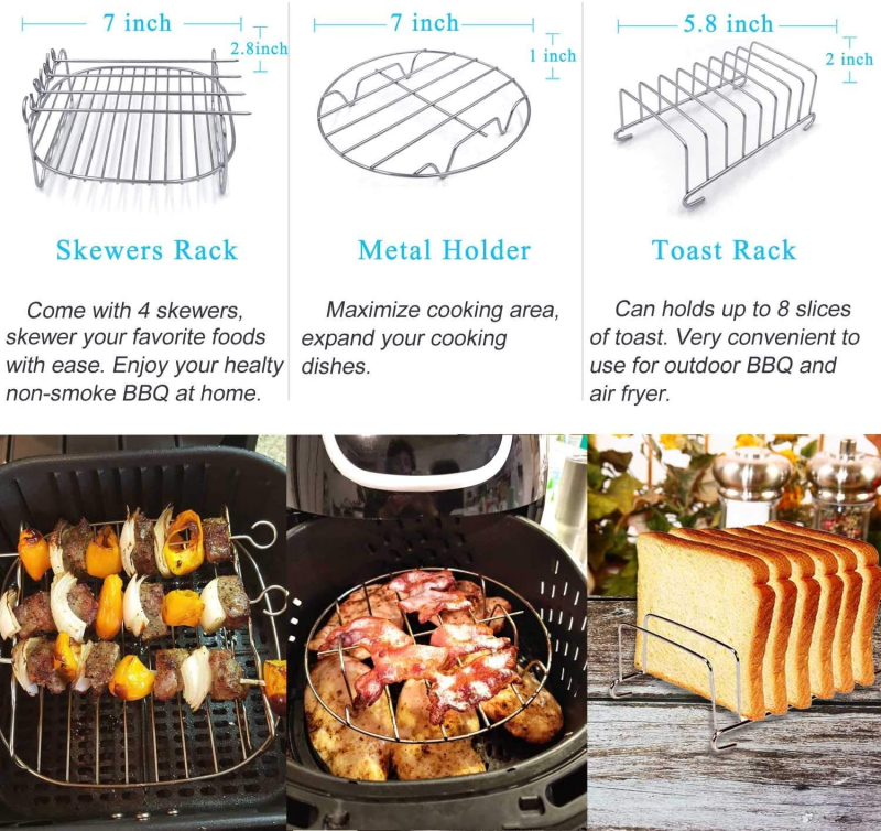 7 Inch OR 8 Inch Air Fryer Accessories Set – 12 Pcs - Image 3