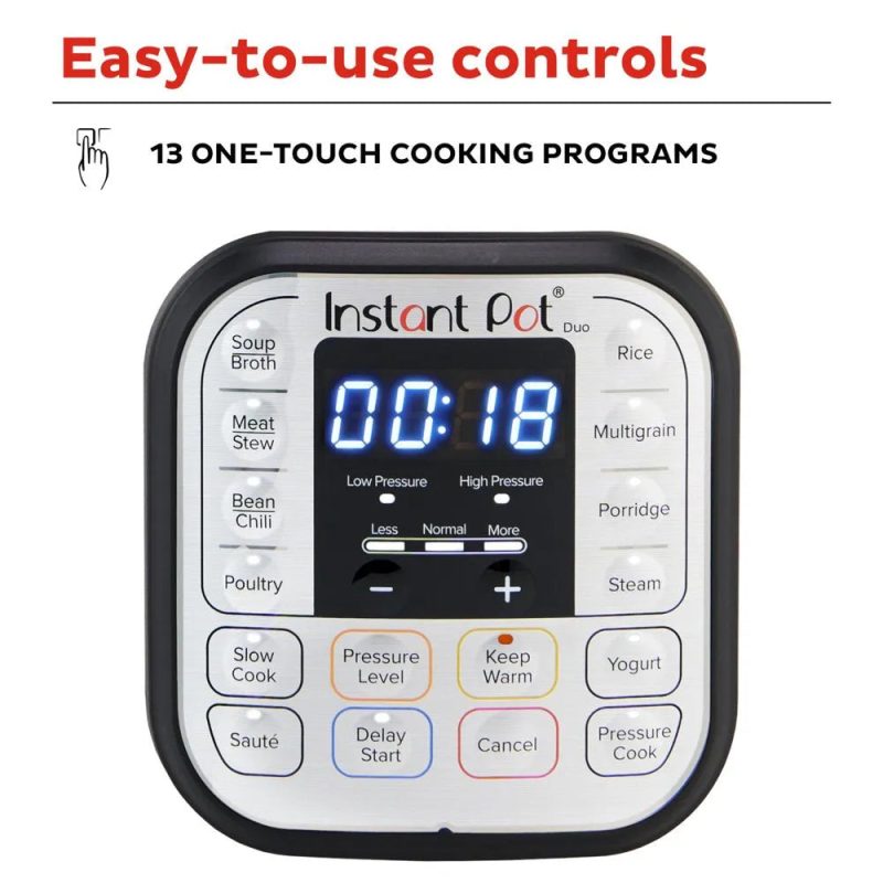 Instant Pot Duo 6 Qt Electric Pressure Cooker 7-In-1 with Easy-Release Steam Switch - 图片 6