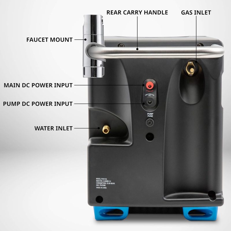 Portable Propane Water Heater & Shower Pump w/Built-in Battery | Compact Outdoor Cleaning & Showering System w/LCD, Safety Shutoff & Carry Case, Instant Hot Water for Camping & Hiking - Image 6