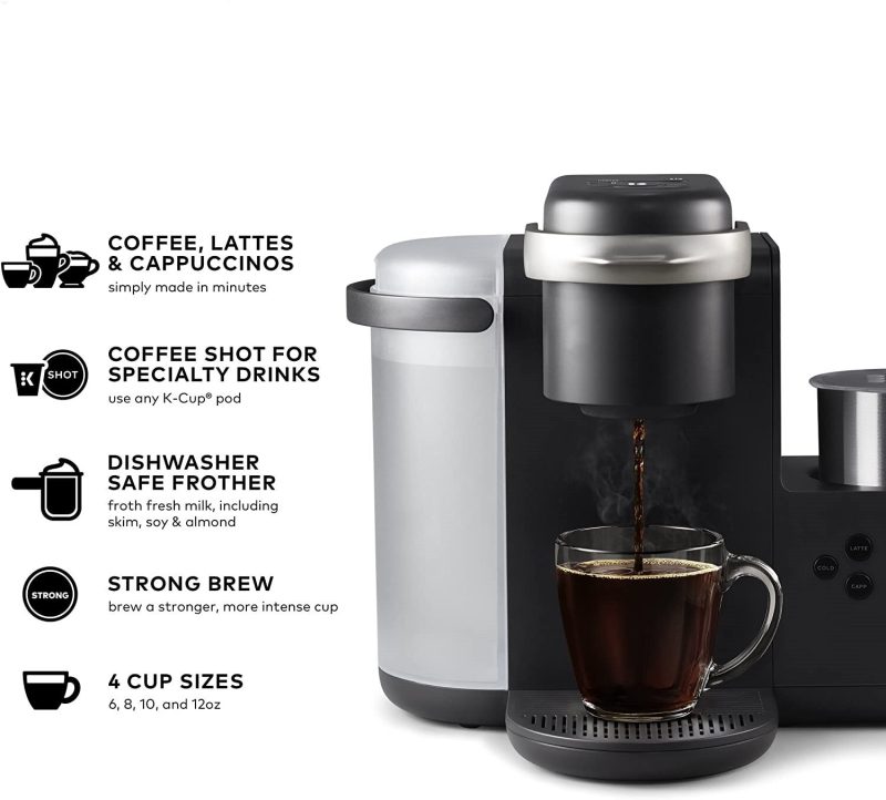 Keurig K-Cafe Single-Serve Coffee, Latte & Cappuccino Maker with Milk Frother, 60oz Reservoir, Dark Charcoal - Image 2