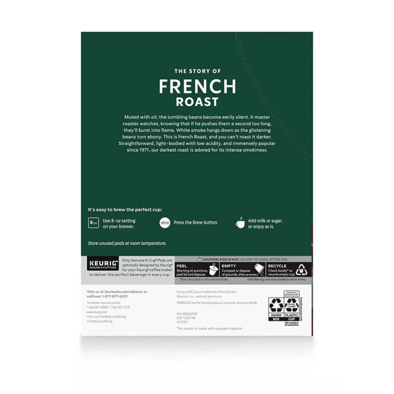 Starbucks Dark Roast French Roast Arabica K-Cup Coffee Pods, 96 Count - Image 8
