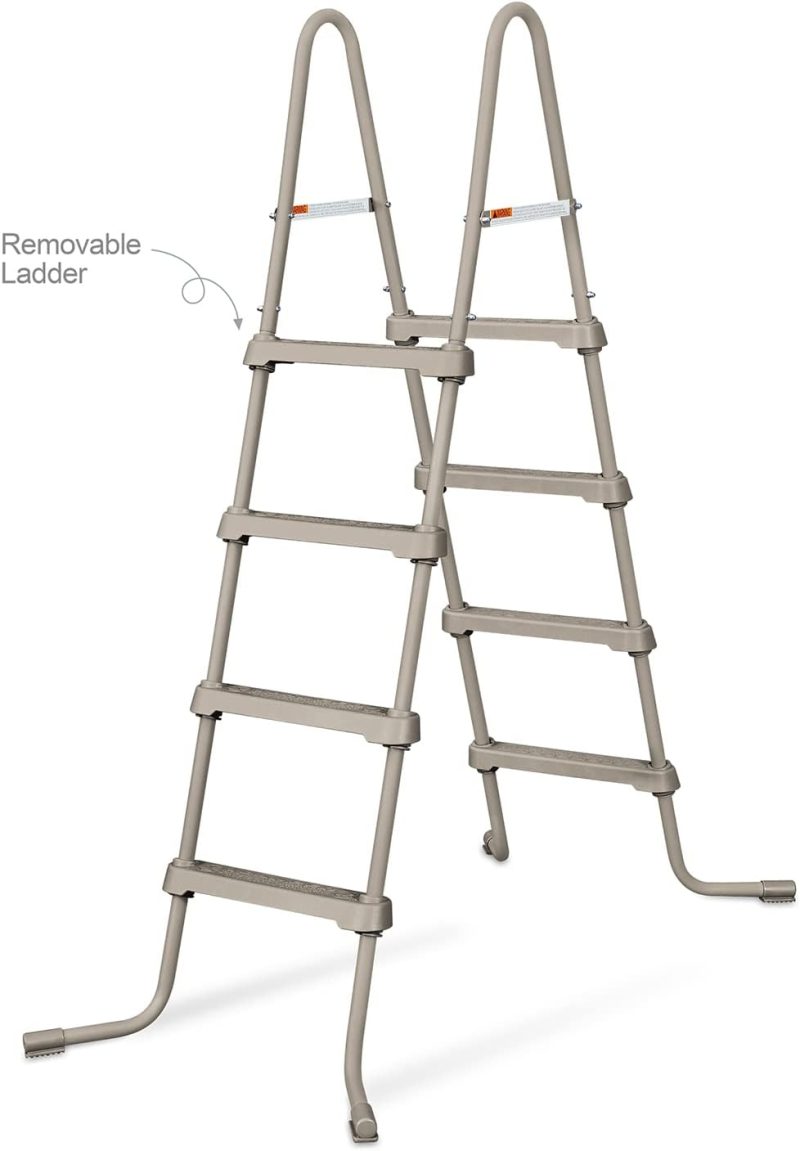 Funsicle 16ft x 48in Round Oasis Designer Above Ground Pool, Dark Double Rattan with SkimmerPlus Filter Pump & Ladder - MadeInUSA - Image 4