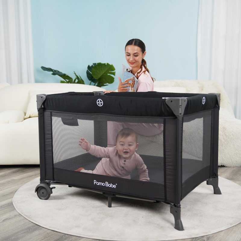 Pamo Babe Unisex Nursery Center Playard with Bassinet & Changing Table - Image 3