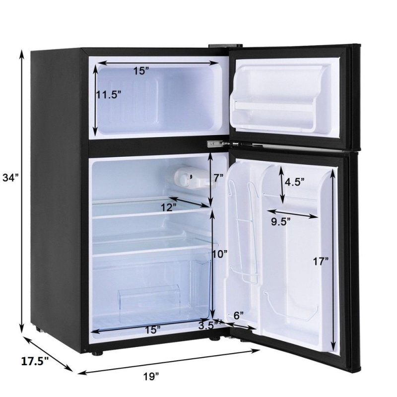 Costway Refrigerator Small Freezer Cooler Fridge Compact 3.2 Cu Ft. Unit - Image 2
