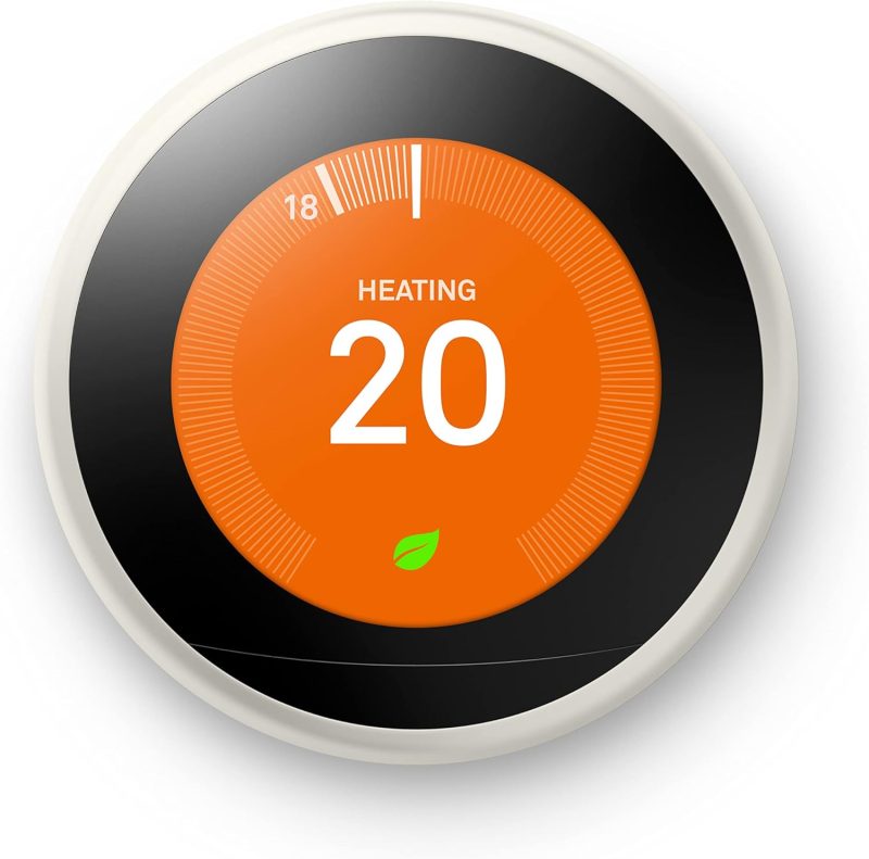 Nest 3rd Gen Learning Thermostat, Programmable Smart, Alexa Compatible, White, Wi-Fi, Energy Saving, Home Use - Image 3