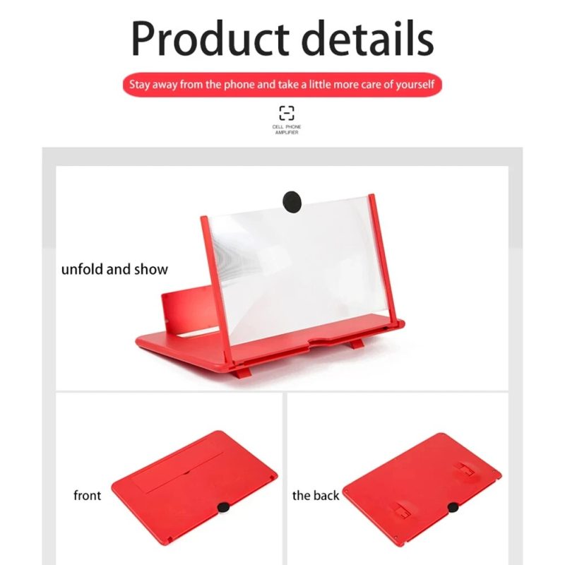 14 Inch 3D HD Mobile Universal Foldable Phone Screen Amplifier Magnifier Projector Screen Stand for Enlarging Movies Video Games - Image 10