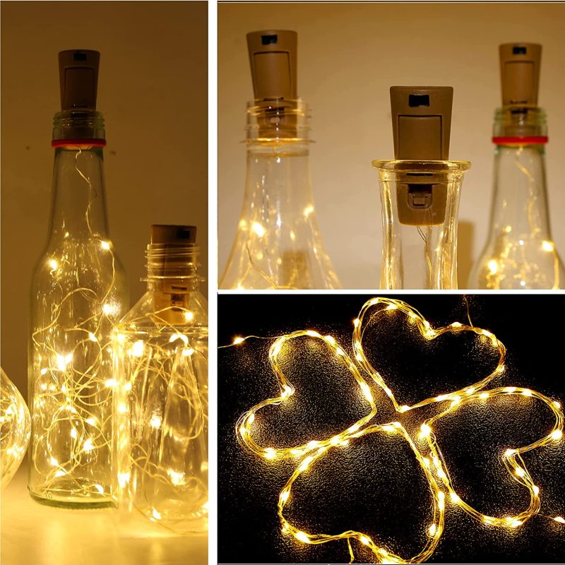 10-Pack Wine Bottle Fairy Led String Lights With Cork - Image 3