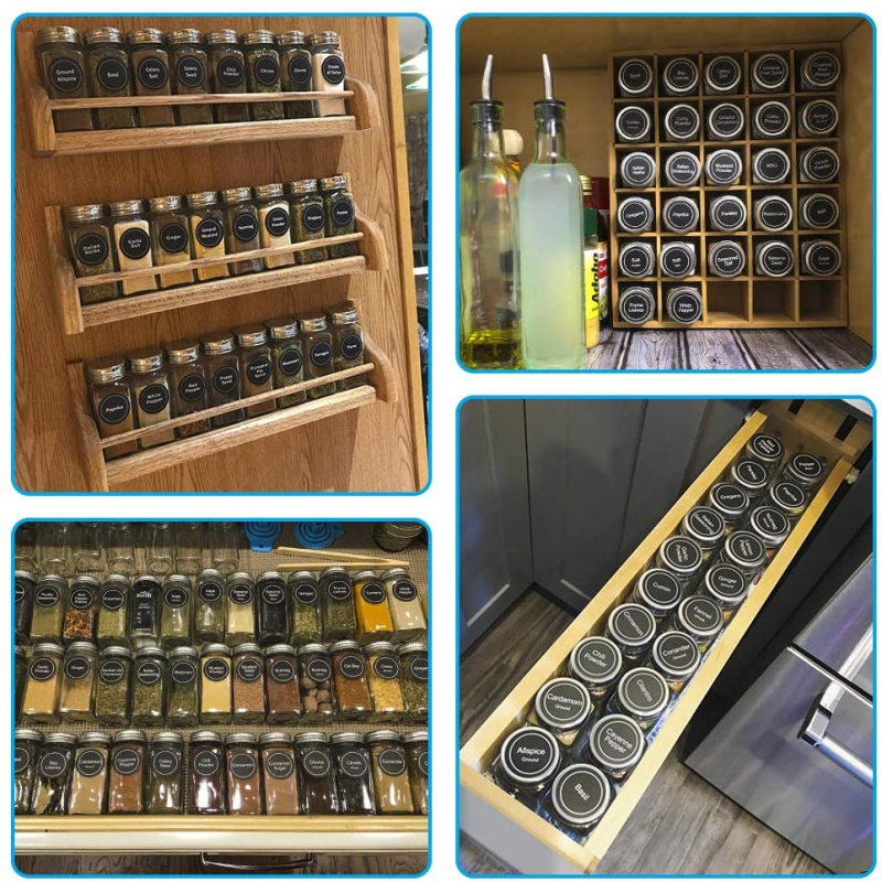 24 Pcs, 4oz Glass Spice Jars/Bottles With Spice Labels, Shaker Lids & Airtight Metal Caps – Silicone Collapsible Funnel Included - Image 5