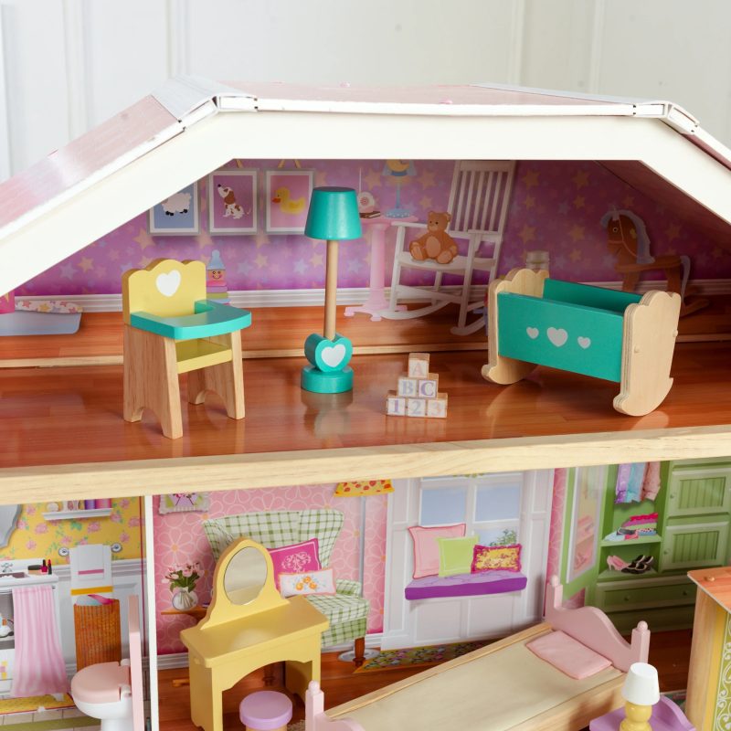 KidKraft Grand View Mansion Wooden Dollhouse with 34 Accessories, Ages 3 and up - Image 10