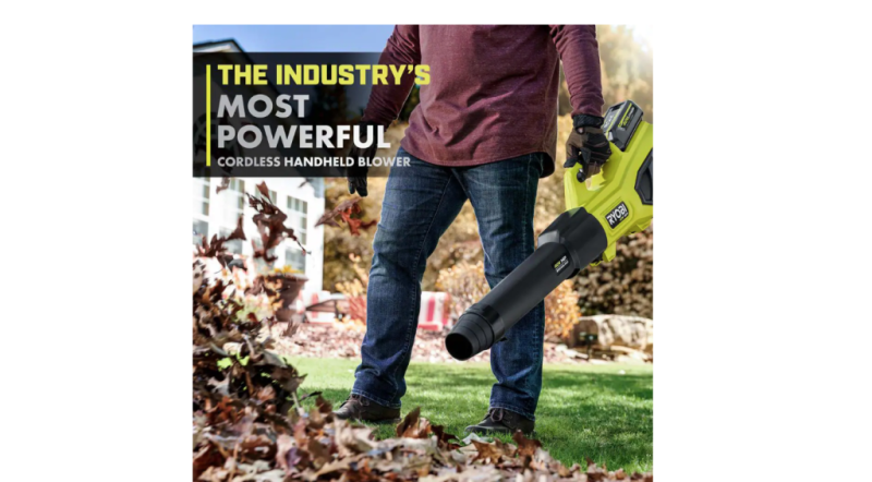 RYOBI 40V HP Brushless Whisper Series Leaf Blower, 730 CFM, 190 MPH, Cordless, Includes 2x 4.0 Ah Batteries & Charger, Quiet 57 dB - Image 4