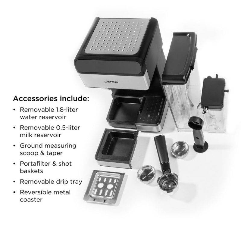 Chefman 6-in-1 Stainless Steel 15-Bar Pump Espresso Machine - 图片 3