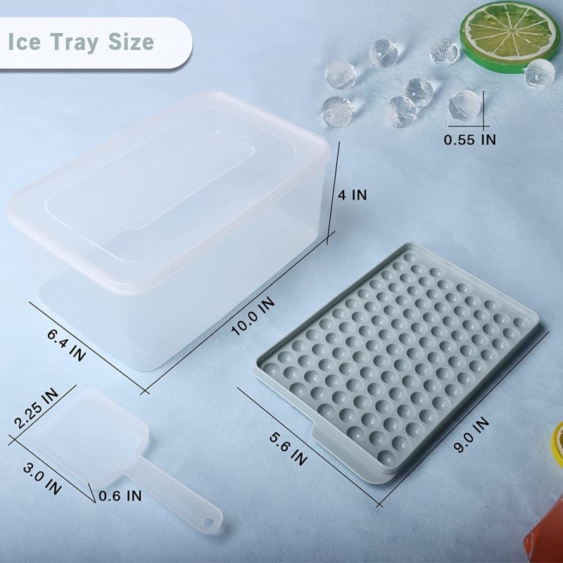 104 X 4pcs Mini Ice Cube Trays & Ice Bin & Ice Scoop - Image 7