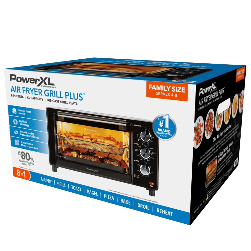 PowerXL Air Fryer Grill Plus, Toaster Oven, Black, 1500 Watts - MadeInUSA - Image 2
