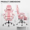 GTPLAYER Gaming Chair, Computer Chair with Footrest and Lumbar Support, Height Adjustable Game Chair with 360  -Swivel Seat and Headrest and for Office or Gaming (White) - Image 42
