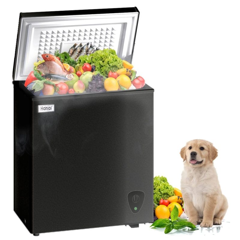 Wanai Chest Freezer, 3.5 Cubic Deep Freezer with Top Open Door and Removable Storage Basket