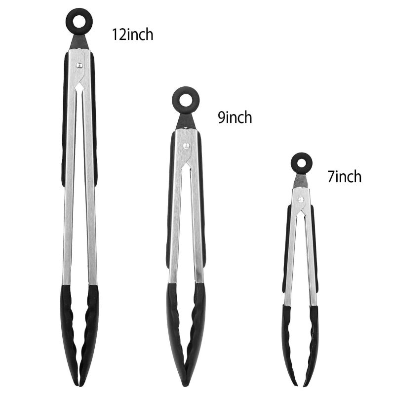 3 Pack Stainless Steel  Cooking Tongs Set - Image 4