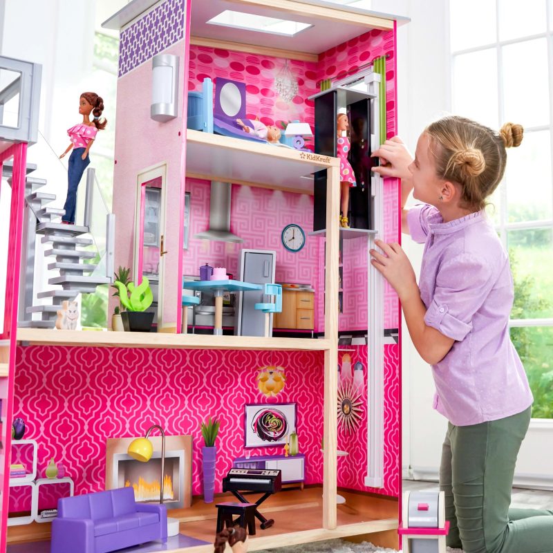 KidKraft Uptown Wooden Dollhouse with 36 Accessories, Ages 4 & up - Image 7