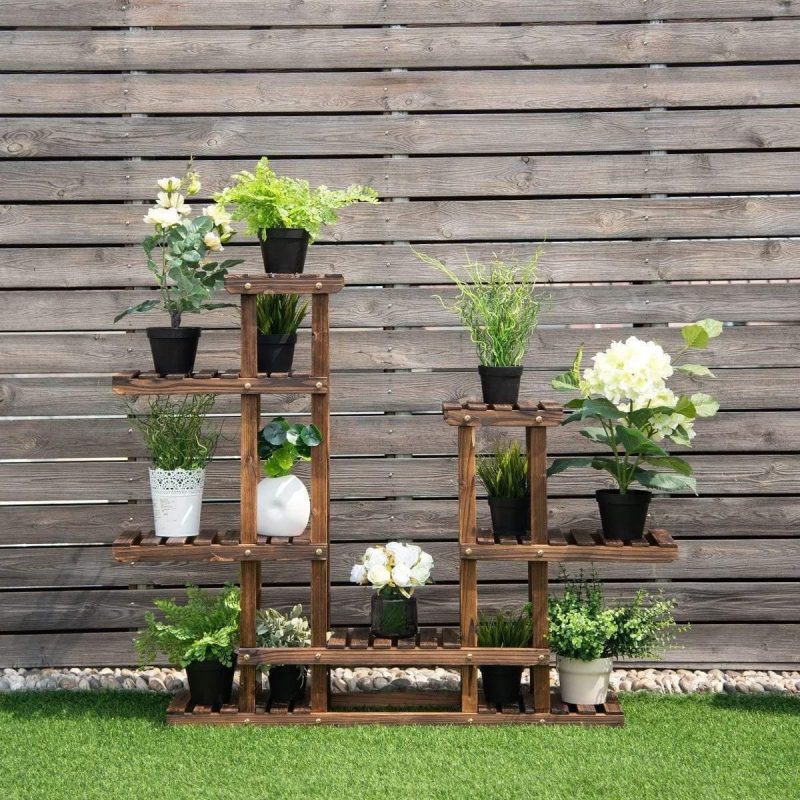 6-Tier Layered Wooden Plant Shelf - Image 2
