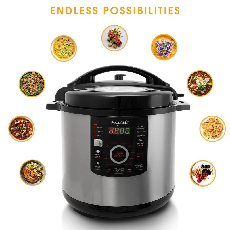 Megachef 12 Quart Pressure Cooker with 15 Presets - Image 4