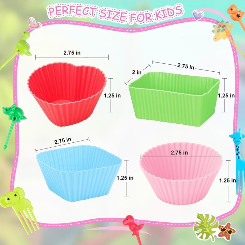 80 Pcs Silicone Lunch Box Dividers for Kids Lunch Accessories Set - Image 7