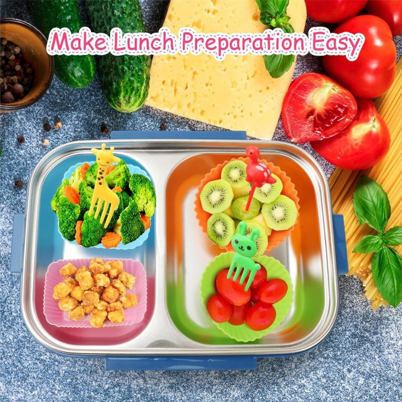 80 Pcs Silicone Lunch Box Dividers for Kids Lunch Accessories Set - Image 3