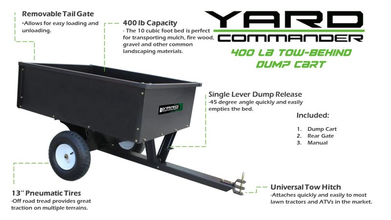 Yard Commander 10 cu.ft. Steel Dump Cart - MadeInUSA - Image 2