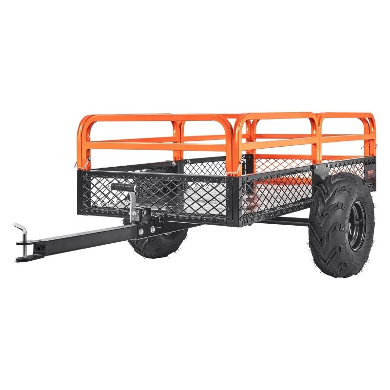 VEVOR Heavy Duty ATV Trailer Steel Dump Cart, 750-Pound 15 Cubic Feet, Garden Utility Trailer with Removable Sides for Riding L - Image 14