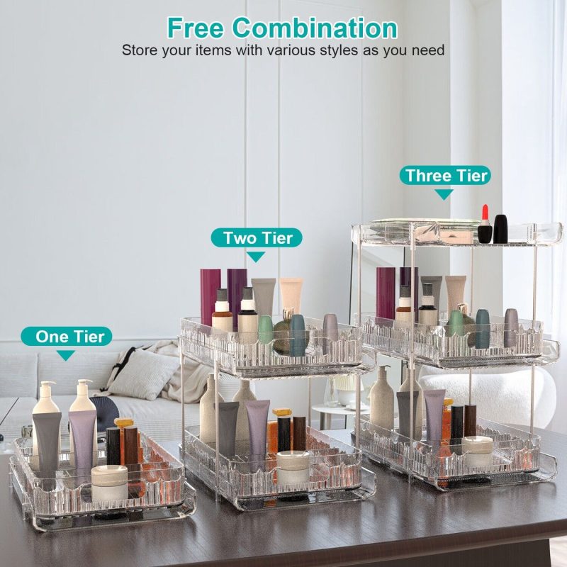 2 Sets-  3-Tier Clear Kitchen Organizer with Dividers - Image 5