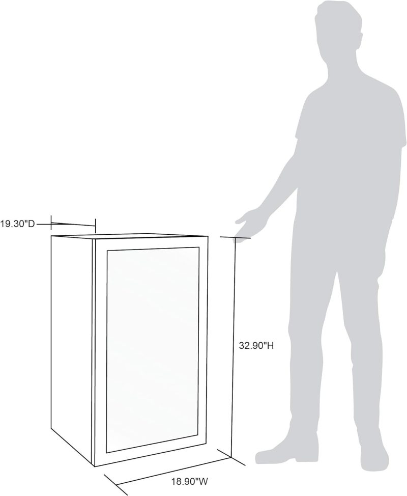 Beverage Refrigerator Cooler | 126 Cans Free Standing with Right Hinge Glass Door | Mini Fridge Beverage Organizer Perfect For Beer, Wine, Soda, And Cooler Drinks - Image 37