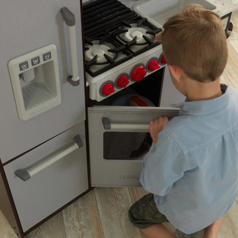 KidKraft Uptown Elite Espresso Play Kitchen with Lights and Sounds - Image 3
