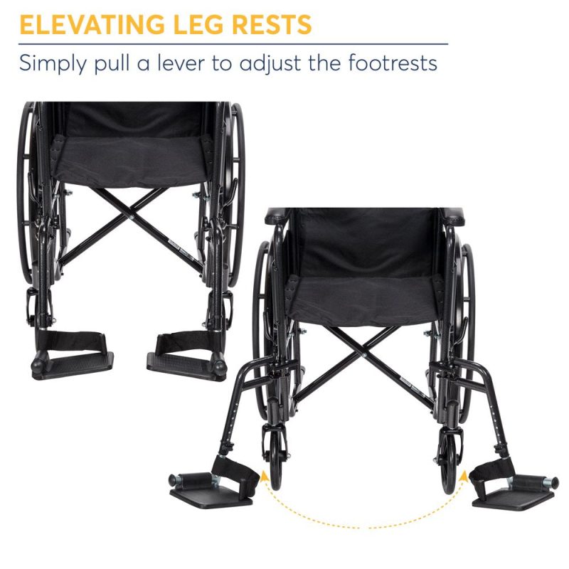 Drive Medical Silver Sport 1 Wheelchair with Full Arms and Swing Away Removable Footrest - Image 4