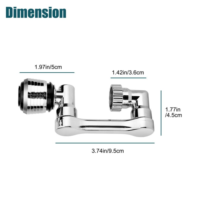 2 Pack Universal 1080° Swivel Extension, Faucet Aerator & Rotater- Robotic Arm Design - Image 8
