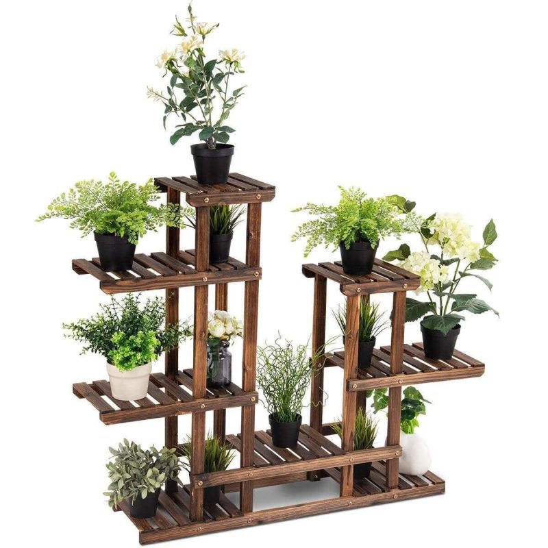 6-Tier Layered Wooden Plant Shelf - Image 3