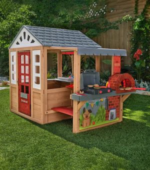 Kidkraft Grill & Chill Pizza Party Wooden Outdoor Playhouse - MadeInUSA