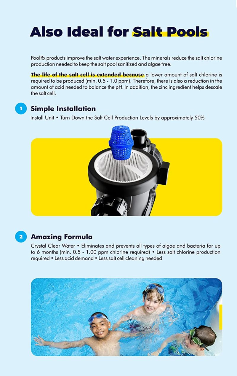 PoolRx 6-Month Algaecide Unit #101066, Treats 20k-30k Gallons, Black – Simplifies Pool Care - Image 4
